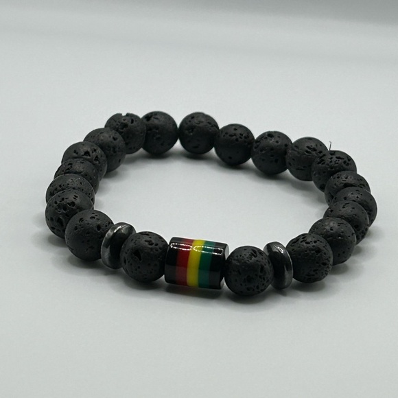 Lava Stone Rasta Bracelet set โ Strength, Unity & Protection - Picture 3 of 8